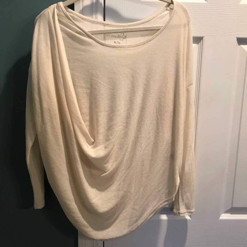 Free People Ruched Long Sleeve Top Size Medium